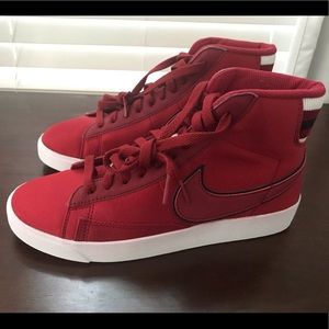 NEW Nike Blazer Mid Satin Red Crush High Tops 7.5